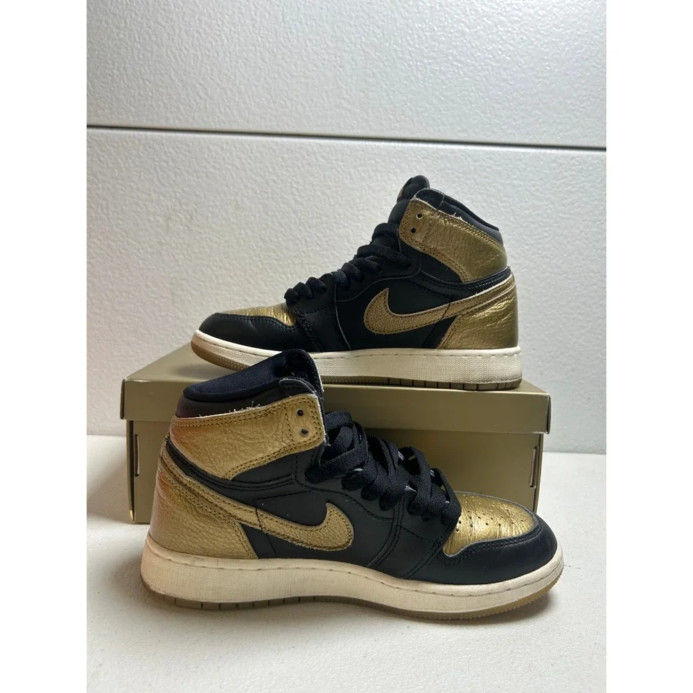 Air Jordan 1 Retro High OG GS Metallic Gold Black 6.5w (5y) #2745